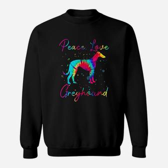 Peace Love Greyhound Funny Dog Lover Gift Sweatshirt | Crazezy DE
