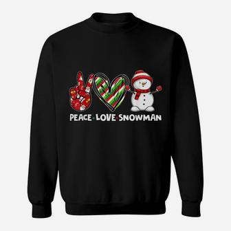 Peace Love Santa Snowman Family Matching Christmas Pajamas Sweatshirt | Crazezy