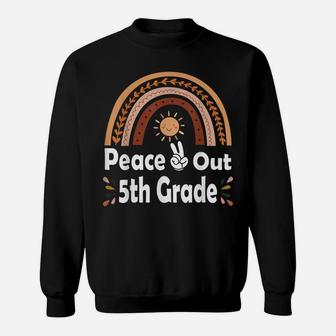 Peace Out 5Th Fifth Grade Rainbow Boho Funny Cool Sweatshirt | Crazezy UK