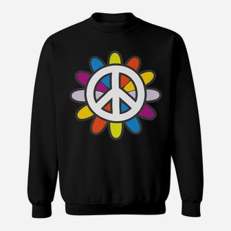 Peace Sign Love Flower 60S 70S Tie Dye Hippie Costume Gift Sweatshirt | Crazezy