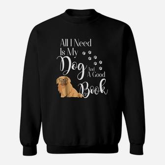 Pekingese I Love My Dog Reading Book Lover Sweatshirt | Crazezy