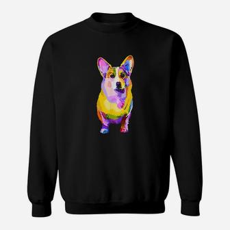 Pem Welsh Corgi Colorful Pop Art Portrait For Dog Lovers Sweatshirt | Crazezy DE