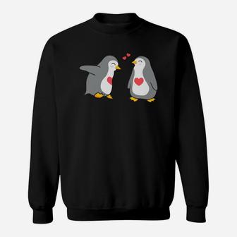Penguin Couple In Love Valentine Gift Happy Valentines Day Sweatshirt - Seseable