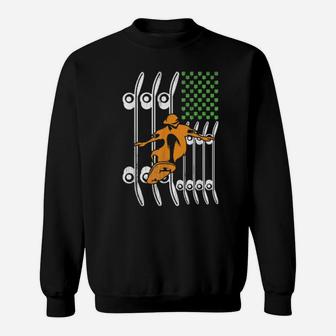 Perfect Irish Man Skateboarding Green Leaf Clover Flag Shirt Sweatshirt - Monsterry