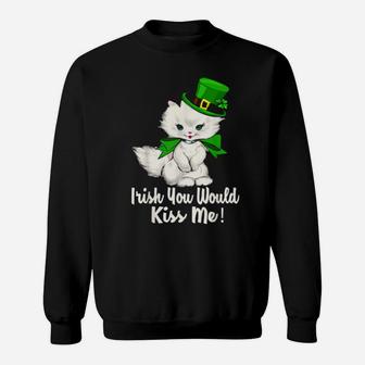 Perfect Irish You Would Kiss Me Cat St Patty's Sweatshirt - Monsterry CA