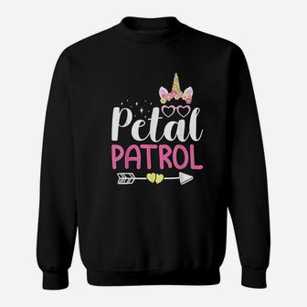 Petal Patrol Flowers Unicorn Sweatshirt | Crazezy