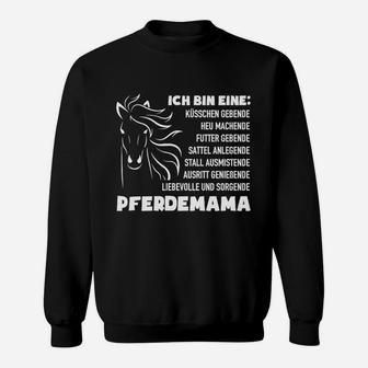 Pferdemama Motiv Sweatshirt, Liebevolles Reiten & Pflege Tee - Seseable