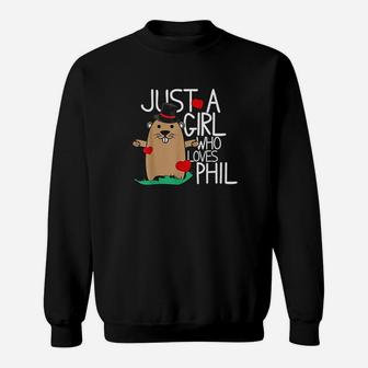 Phil's Cute Groundhog Day Holiday Gift For Girls Sweatshirt - Thegiftio