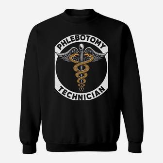 Phlebotomy Technician Medical Nurse Syringe Blood Phlebotomy Sweatshirt Sweatshirt | Crazezy