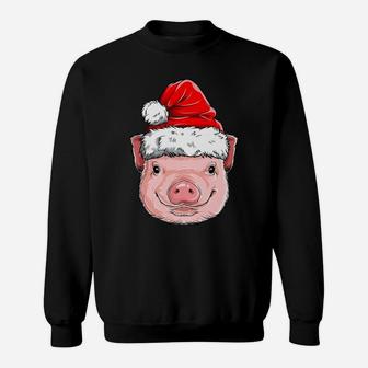 Pig Christmas Santa Hat Xmas Farmer Boys Kids Girls Farm Sweatshirt | Crazezy AU