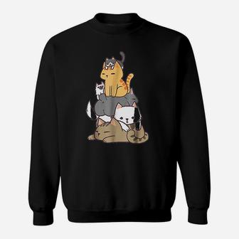 Pile Of Cats Funny Cute Cat Lover Sweatshirt | Crazezy