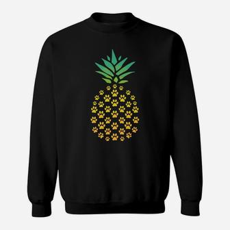 Pineapple Cat Paw Funny Tee For Cats Lovers Pineapple Lovers Sweatshirt | Crazezy UK