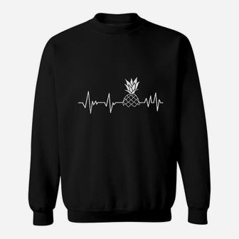 Pineapple Heartbeat Funny Pineapple Sweatshirt | Crazezy