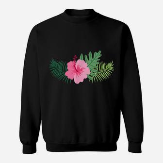 Pink Hibiscus Flower Men Women And Kids Styles Sweatshirt | Crazezy