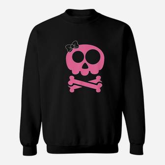 Pink Skull And Crossbones Girl Pirate Sweatshirt - Thegiftio