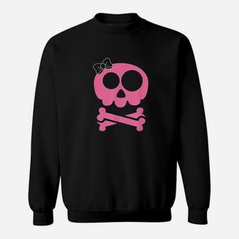 Pink Skull And Crossbones Sweatshirt - Thegiftio
