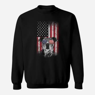 Pitbull American Flag 4Th Of July Pitbull Dad Mom Dog Lover Sweatshirt | Crazezy AU