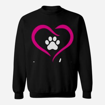 Pitbull Grandma Love Dog Paw Print Cool Animal Lover Gifts Sweatshirt | Crazezy