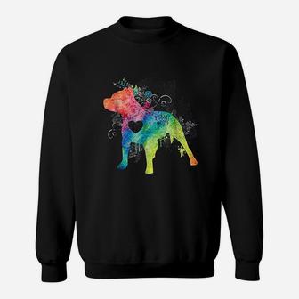 Pitbull Love Watercolor Zen Pit Bull Sweatshirt - Thegiftio UK