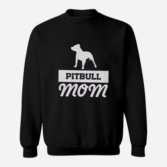 Pitbull Mom Off Shoulder Dog Mom Flowy Top Cute Mom Gifts Sweatshirt | Crazezy