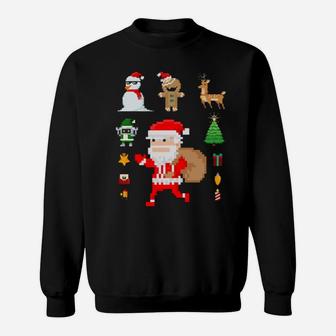 Pixel Art 8Bit Santa Claus And Friends Sweatshirt - Monsterry DE
