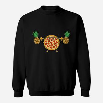Pizza Lifting Pineapple Funny Food Squat Barbell Sweatshirt | Crazezy AU