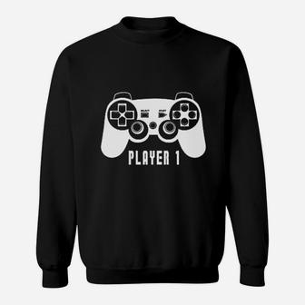 Player 1 Gamer Sweatshirt | Crazezy