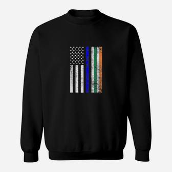 Police Cop Irish American Flag Sweatshirt - Monsterry CA
