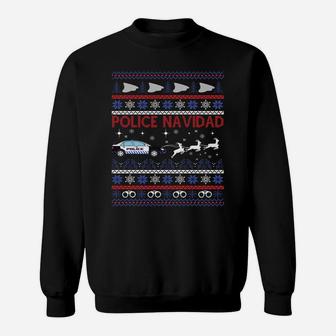 Police Navidad Ugly Christmas Sweater Design Sweatshirt Sweatshirt | Crazezy