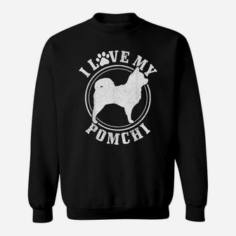 Pomchi Dog I Love My Pomchi Mom Dad Sweatshirt | Crazezy