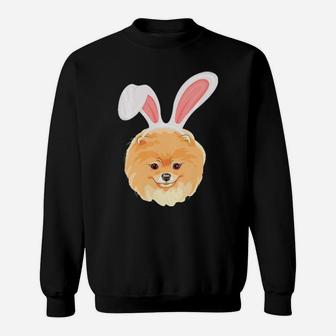 Pomeranian Dressed As Easter Bunny With Rabbit Ears Sweatshirt - Monsterry CA