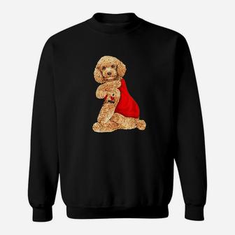 Poodle Dog I Love Mom Tattoo Lover Funny Gift Sweatshirt | Crazezy DE