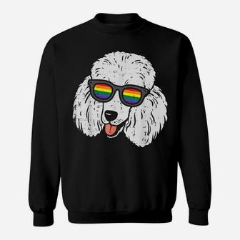 Poodle Dog Lgbtq Rainbow Flag Gay Pride Ally Dog Lover Sweatshirt | Crazezy