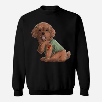 Poodle I Love Mom Tattoo Dog Shirt Funny Mother's Day Gift Sweatshirt | Crazezy DE