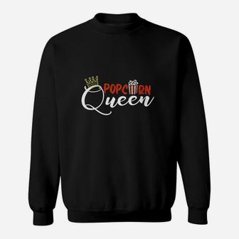 Popcorn Queen Funny Popcorn Movie Theater Movie Lover Sweatshirt | Crazezy