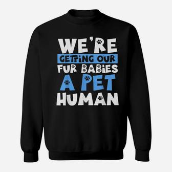 Pregnancy Announcement Joke Fur Babies A Pet Human Sweatshirt - Monsterry