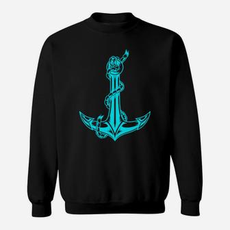 Preppy Nautical Boat Anchor With Chain Vintage Distressed Sweatshirt - Monsterry CA