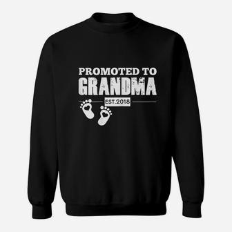 Promoted To Grandma Est 2018 First Time Mom Sweatshirt | Crazezy CA