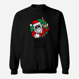 Prosecco Ho Ho Ho Christmas Party Champagne Funny Santa Pun Sweatshirt Sweatshirt | Crazezy