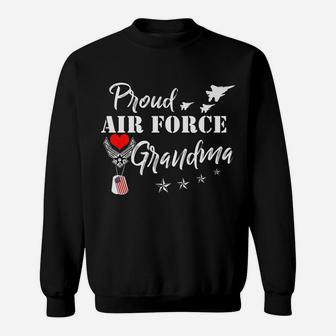 Proud Air Force Grandma Shirt Heart Military Women Men Sweatshirt | Crazezy AU