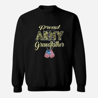 Proud Army Grandfather Us Flag Dog Sweatshirt | Crazezy