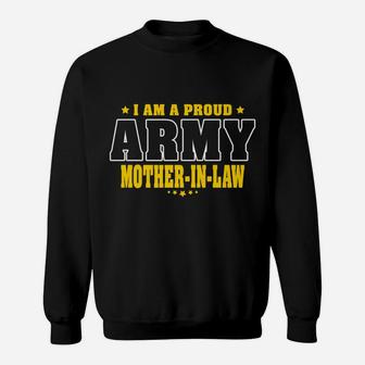 Proud Army Mother-In-Law Patriotic Pride Military Family Sweatshirt | Crazezy