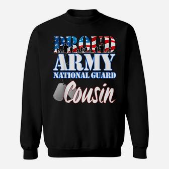 Proud Army National Guard Cousin Dog Tag Flag Shirt Men Sweatshirt | Crazezy CA