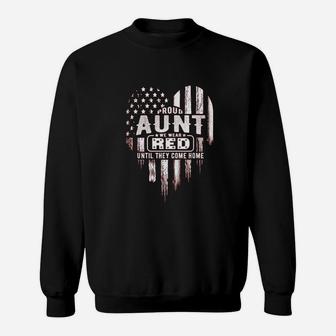 Proud Aunt Red Friday Military Family Sweatshirt | Crazezy DE