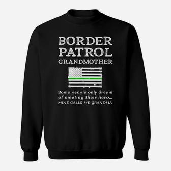 Proud Border Patrol Agent Grandmother Thin Green Line Flag Sweatshirt | Crazezy UK