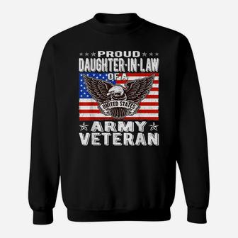 Proud Daughter-In-Law Of Army Veteran Military Family Gift Sweatshirt | Crazezy AU