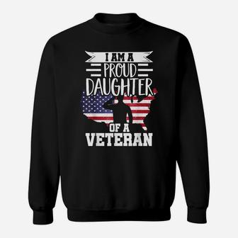 Proud Daughter Veteran Nothing Scares Patriotic Veterans Day Sweatshirt | Crazezy CA