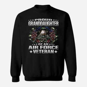 Proud Granddaughter Of An Air Force Veteran Vet's Family Sweatshirt | Crazezy DE