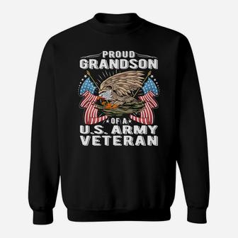 Proud Grandson Of A Us Army Veteran - Military Vet's Family Sweatshirt | Crazezy DE
