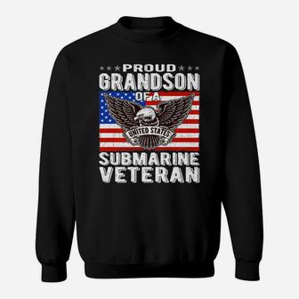 Proud Grandson Of Submarine Veteran Patriotic Military Gifts Sweatshirt | Crazezy UK